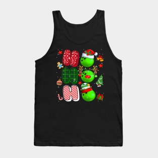 HOHOHO Santa Elf Reindeer Bowling Balls Xmas Light Christmas Tank Top